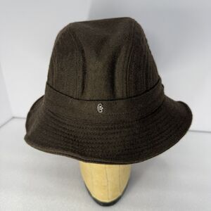 Conte Of Florence Bucket Hat Mens Size 58 Cloche Wool Ear Flaps Italy Brown